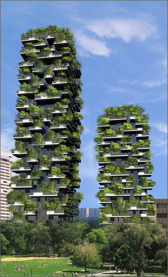 Bosco Verticale, Milan. A prime example of disjointed relationaship between Architecture and landscape elements.