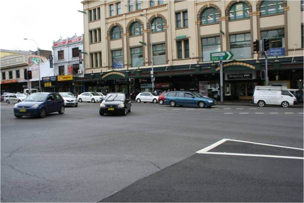 Wide Streets seem like no-mans land. Jay walking is dangerous and unacceptable in Sydney