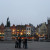 The central market square, or Grote Markt, in Bruges at dusk on a summer night.