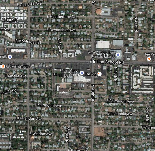 Camelback East, around Indian School Rd and 40th St (Source: maps.google.com)